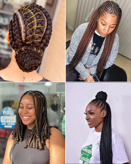 Svarta kvinnor fläta frisyrer
