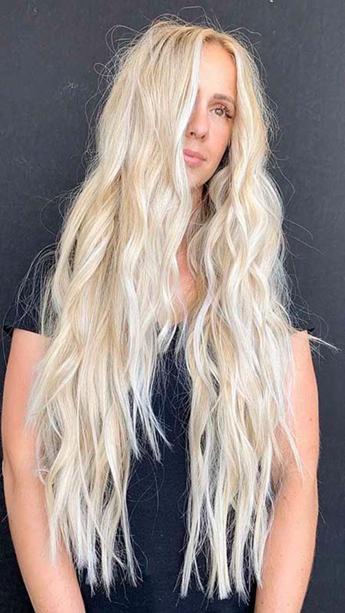 Lång blond hårklipp 2020