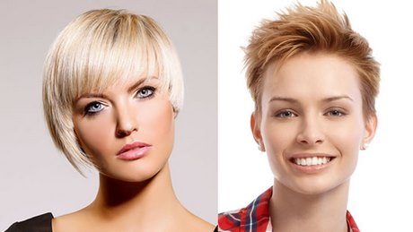Olika korta frisyrer för kvinnor