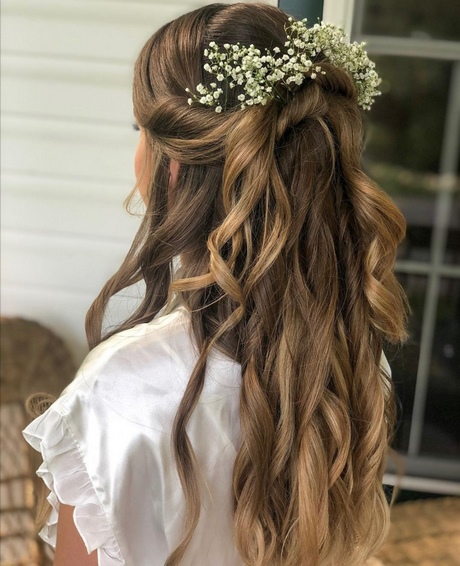 Bridal frisyrer för långt hår halv upp
