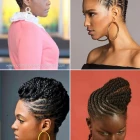 Updo flätade frisyrer för svarta kvinnor
