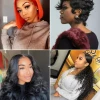 Svarta kvinnor väver frisyrer